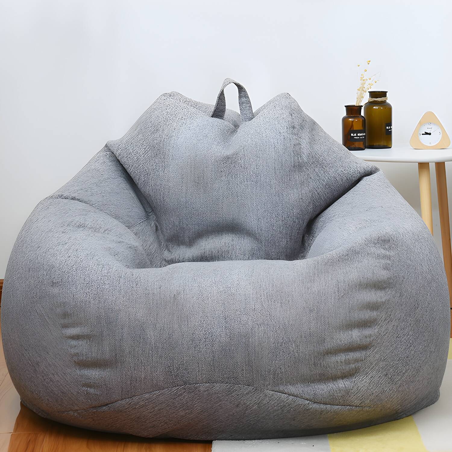 Cotton Blend Bean Bag Cover Fade Resistant Bean Bag Cover with Handle