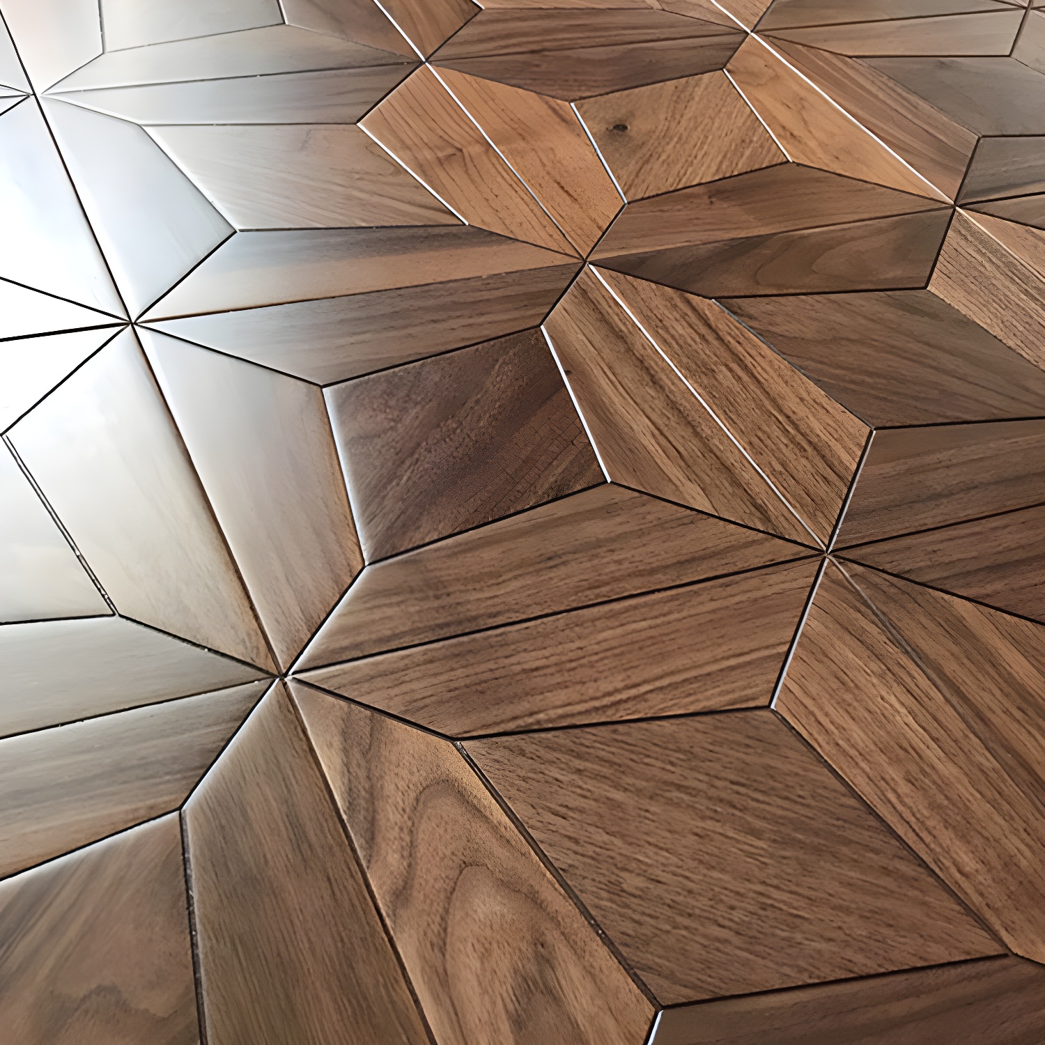 Tradition Wood Flooring Tiles Waterproof Square Walnut Wood Flooring