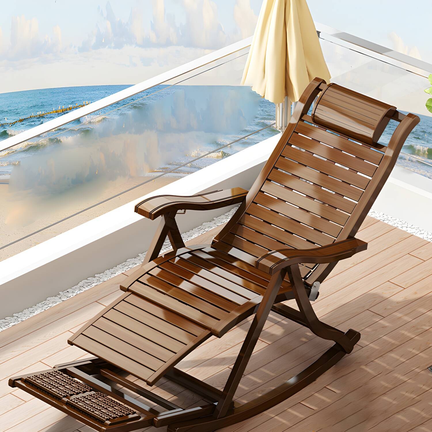 Traditional Solid Wood Ergonimic Recliner with Arms and Tufted/ Tight Back