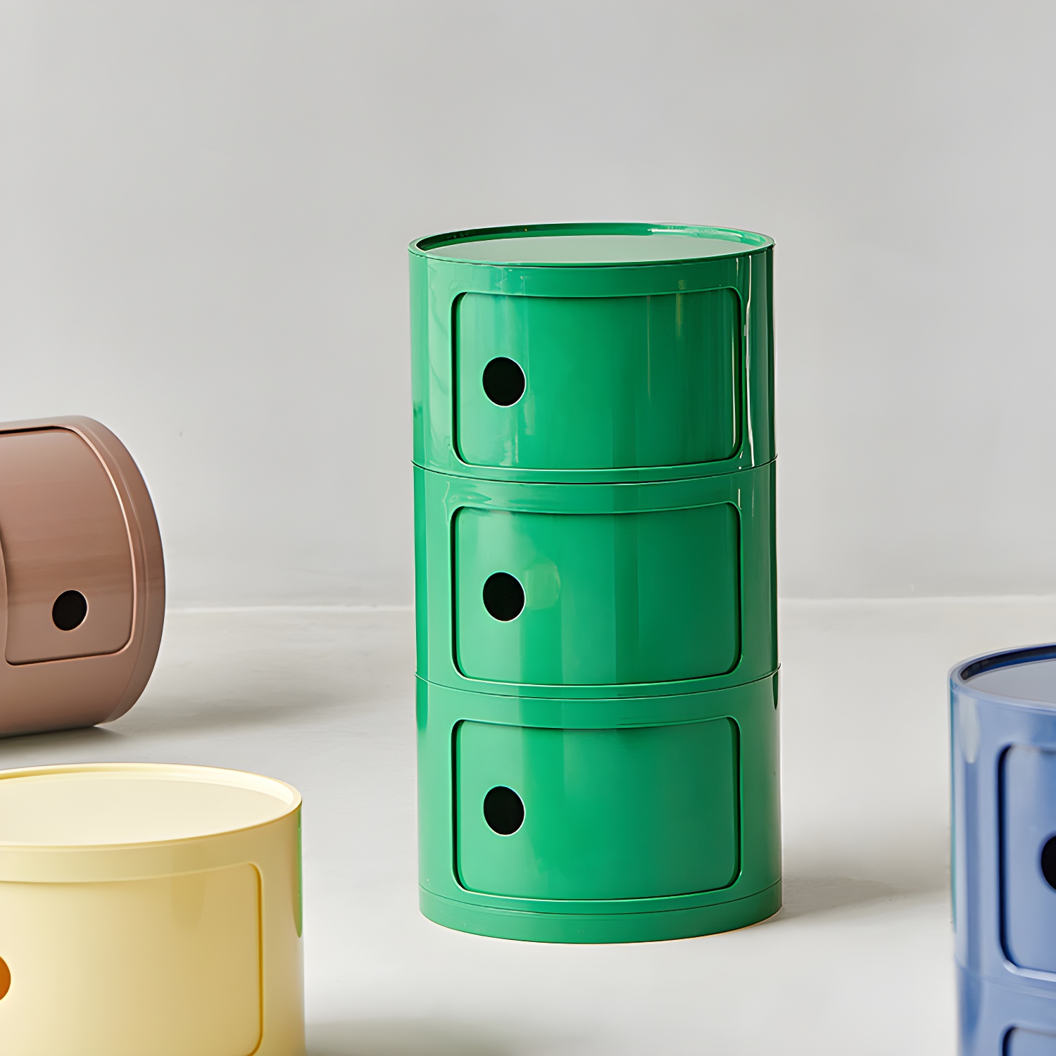 Modern Living Room Storage Cabinet with Sliding Plastic Doors