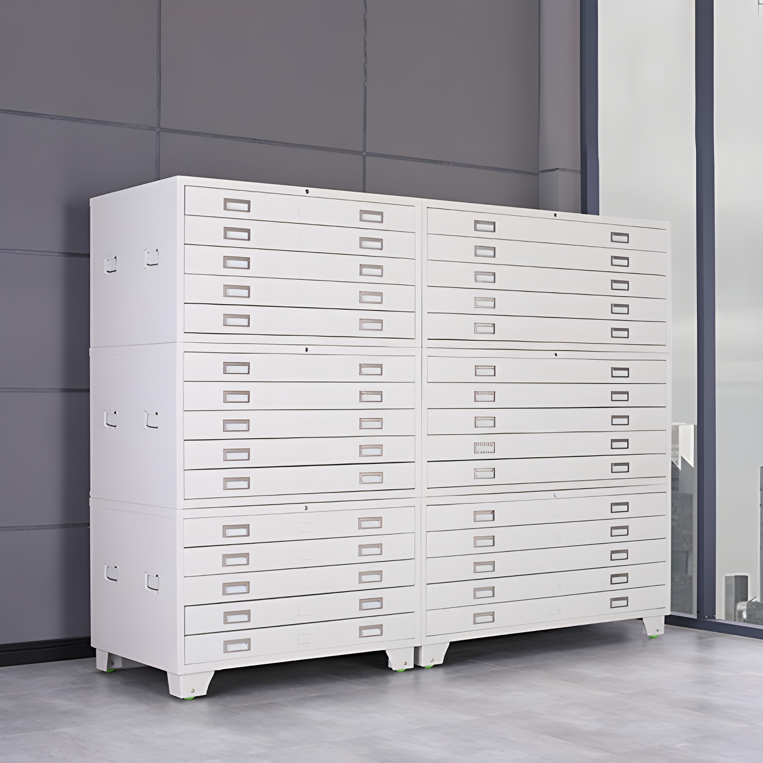 Modern Steel Vertical Fire-Resistant Filing Cabinet with Drawers for Home Office