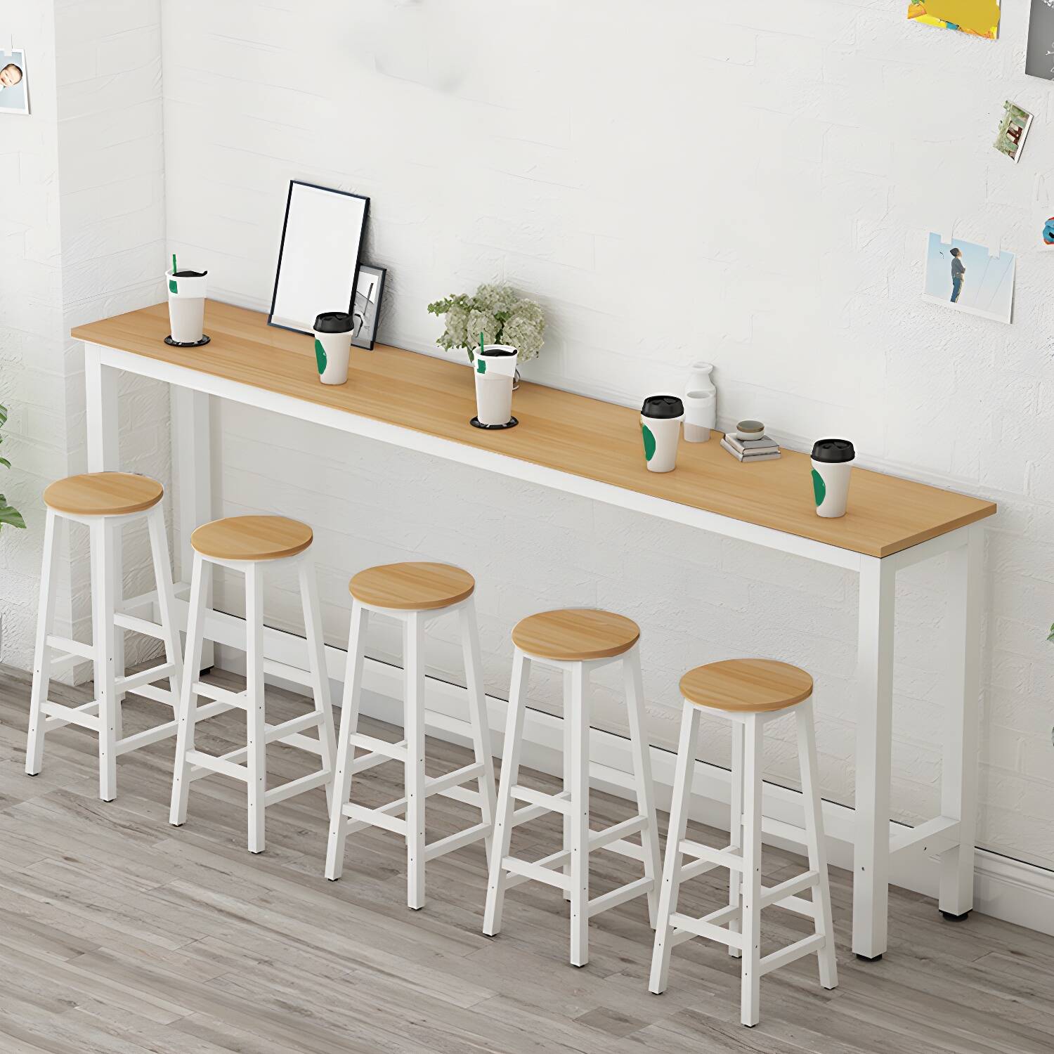 Contemporary Style Rectangle Wood Counter-height Pub Table for Kitchen