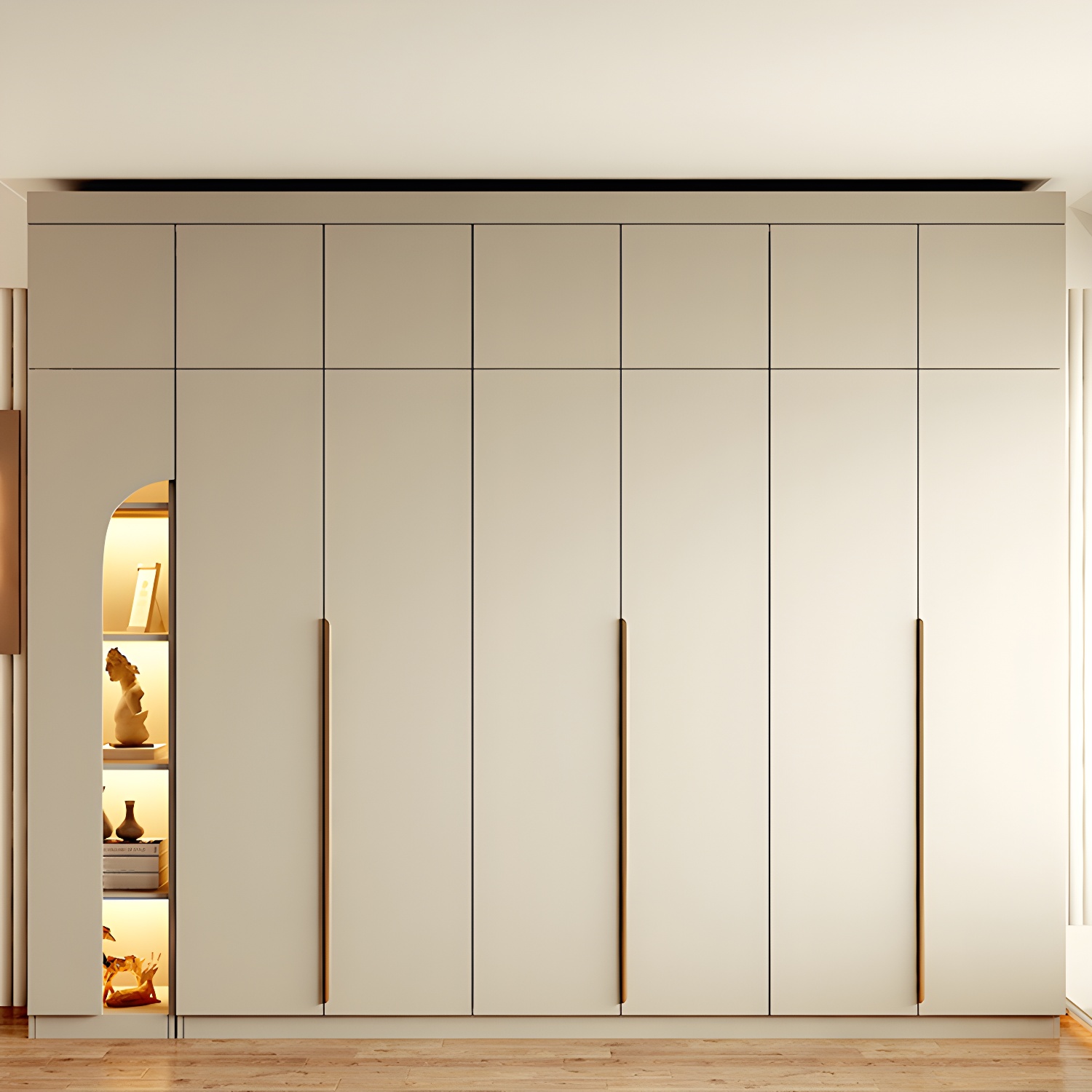 Modern Wardrobe Cabinet Engineered Wood with Garment Rod in White