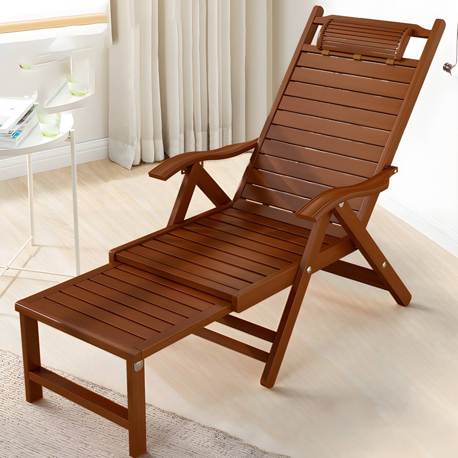 Recliner Chair Wooden Traditional Solid Colour Indoor Position Lock