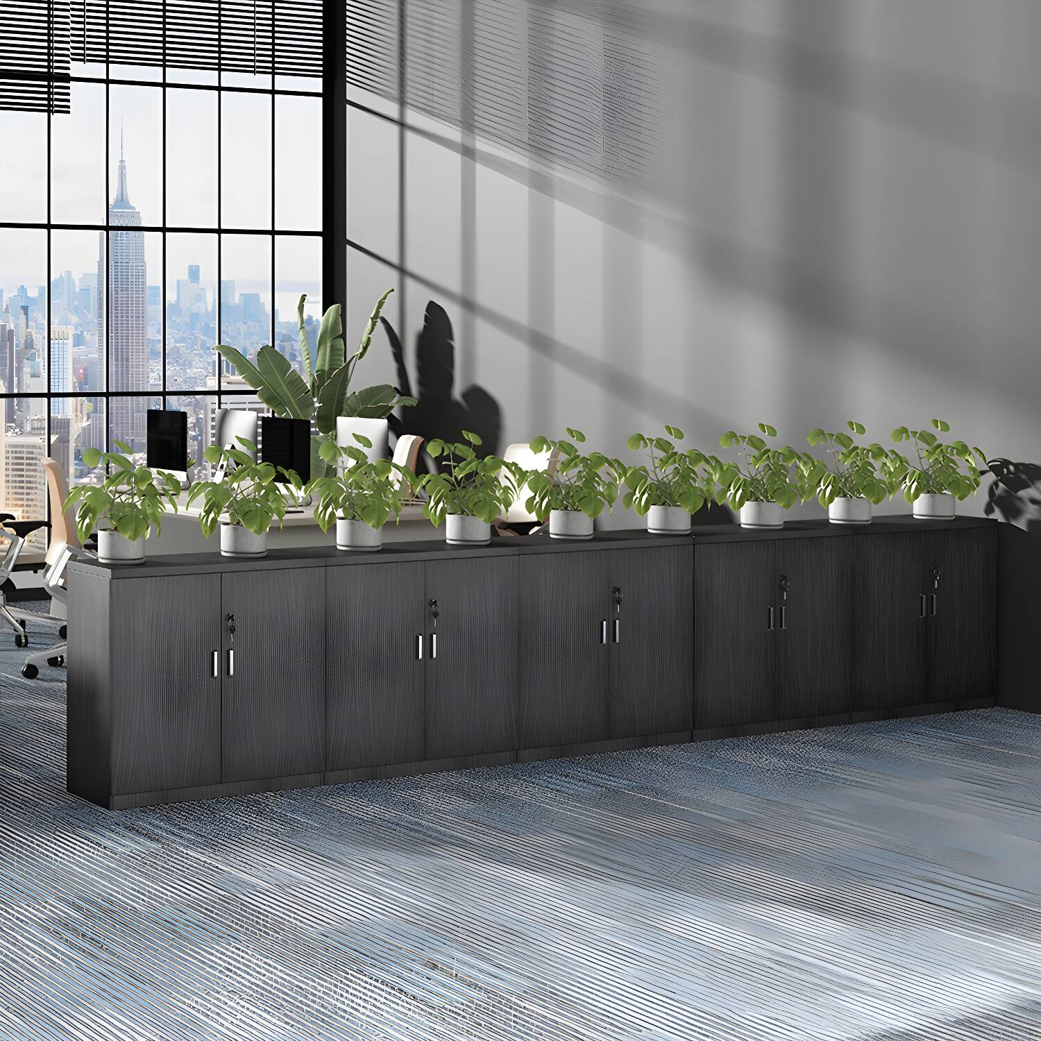 Modern Filling Cabinet Shape in Rectangular with Lock and Storage