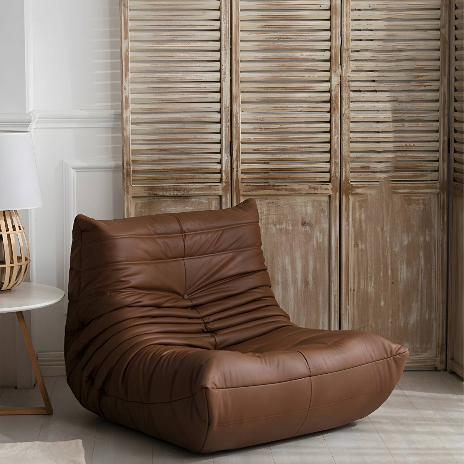 Standard Faux Leather Indoor Bean Bag Lounger - Comfy Sponge Fill