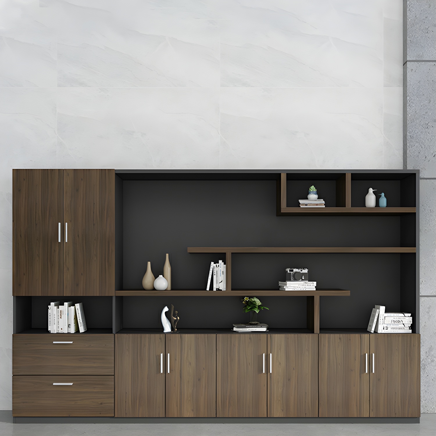 Traditional Wood Vertical Filing Cabinet in Brown, Large Size, with Warranty