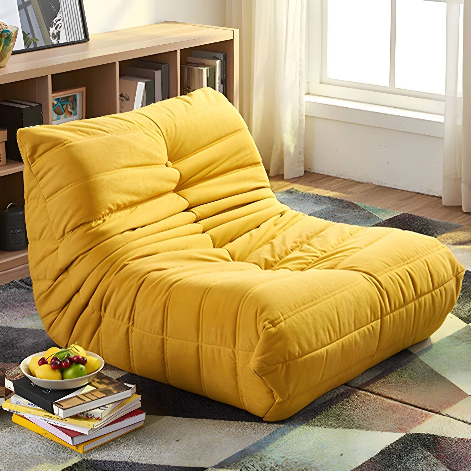Suede Bean Bag Lounger with Removable and Machine Washable Cover - Standard Size