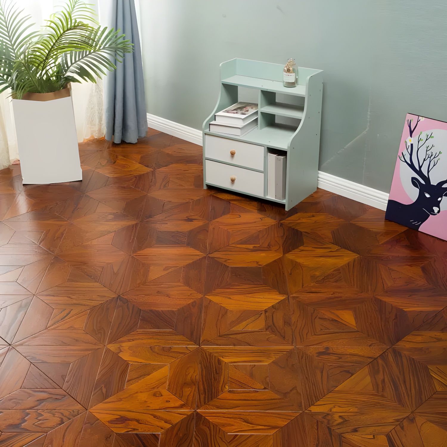 Waterproof Eucalyptus Laminate Wood Planks with Wire Brushed Texture and Scratch-Resistant Finish