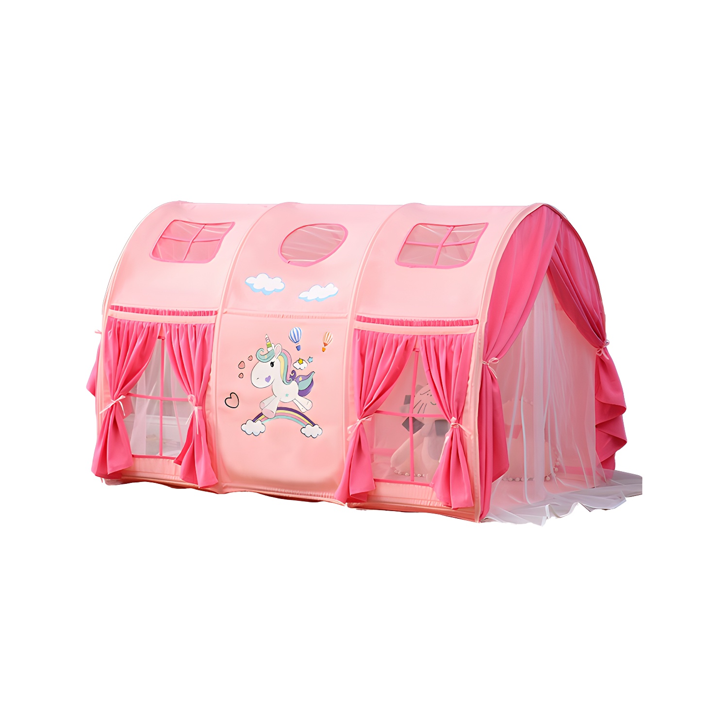 Dome Shaped Princess Play Tent with Maximum Occupancy of 3 and Floor Included for Indoor Play