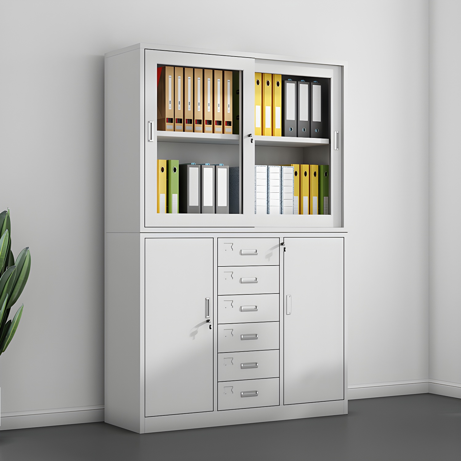 Fireproof Metal Filing Cabinet, Lockable, Large Size with Key