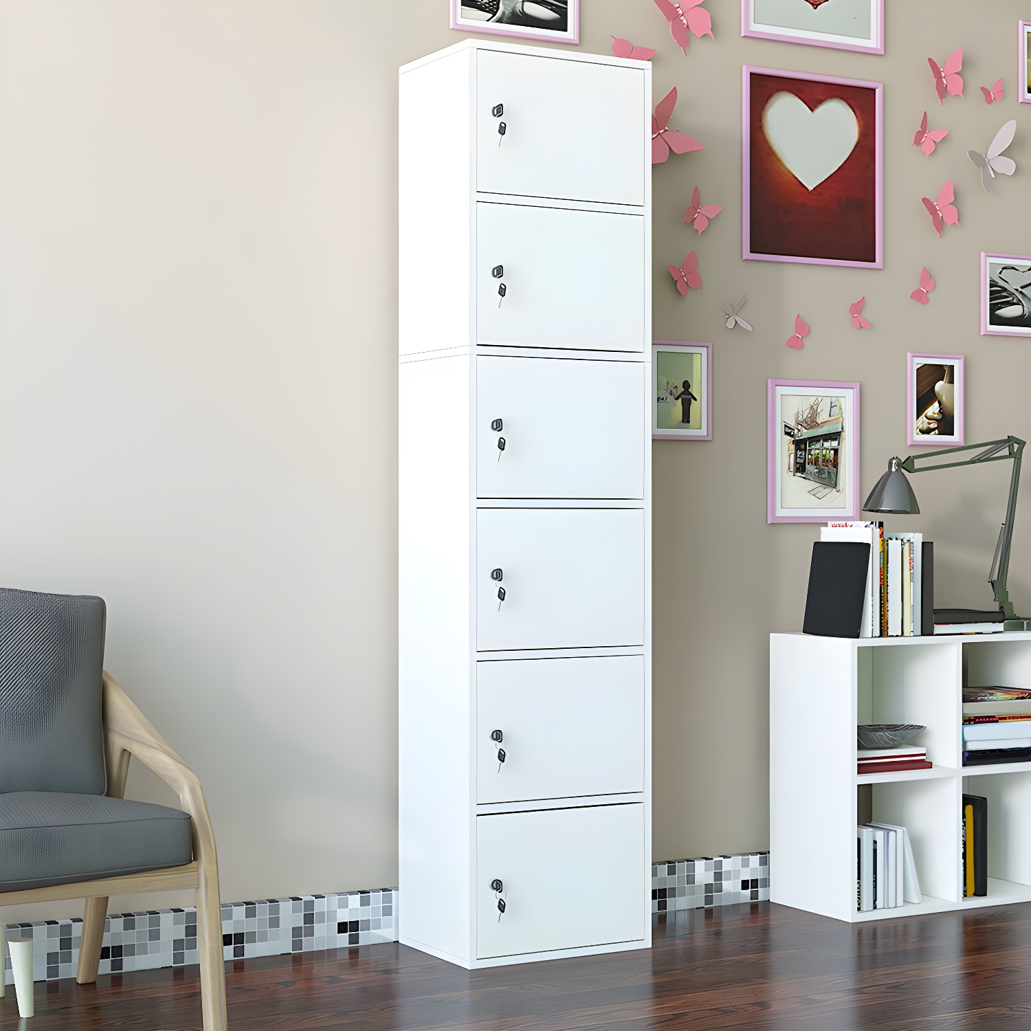 Compact Wood Vertical Filing Cabinet - Modern Storage Solution
