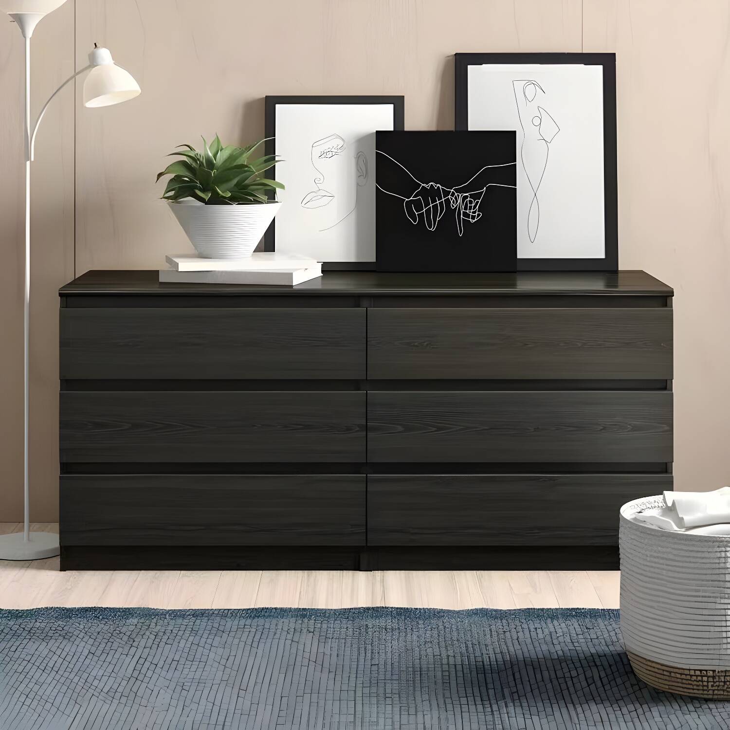 Contemporary Wooden Dresser with Clean Lines - Functional Bedroom Organizer