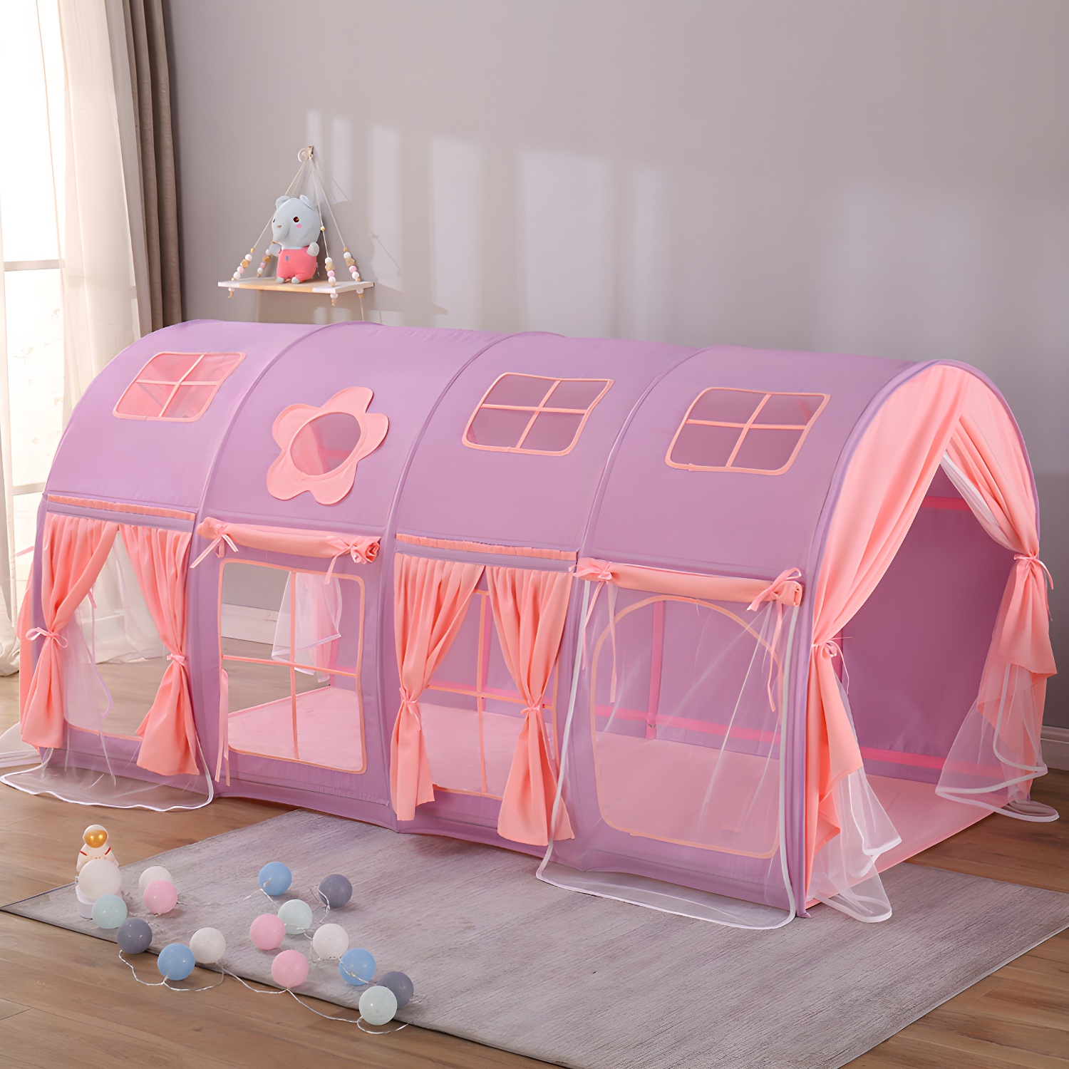 Large Indoor Play Tent with Skylight, Lights Included, and Floor for Endless Fun and Adventure