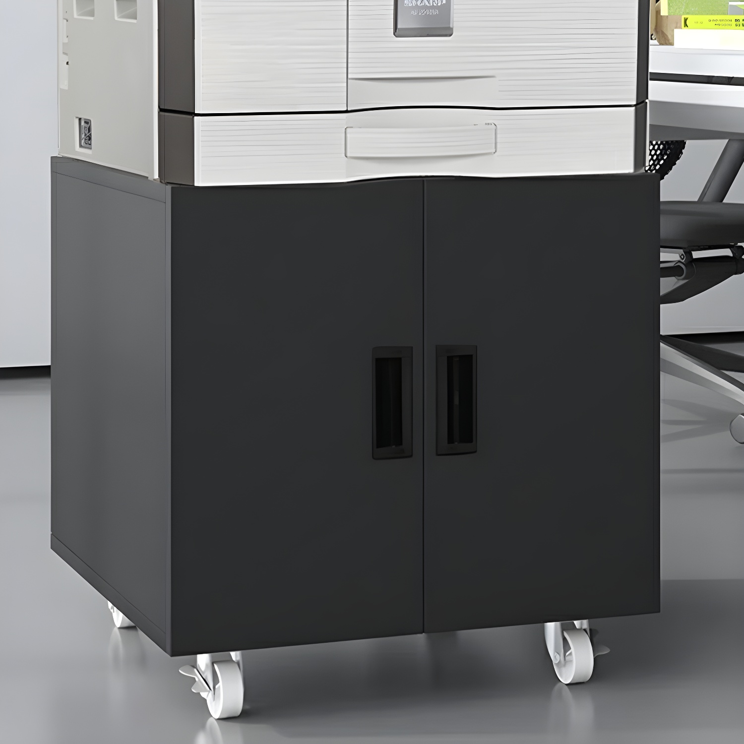 Traditional Steel Lateral Filing Cabinet with Casters, 3 Shelves