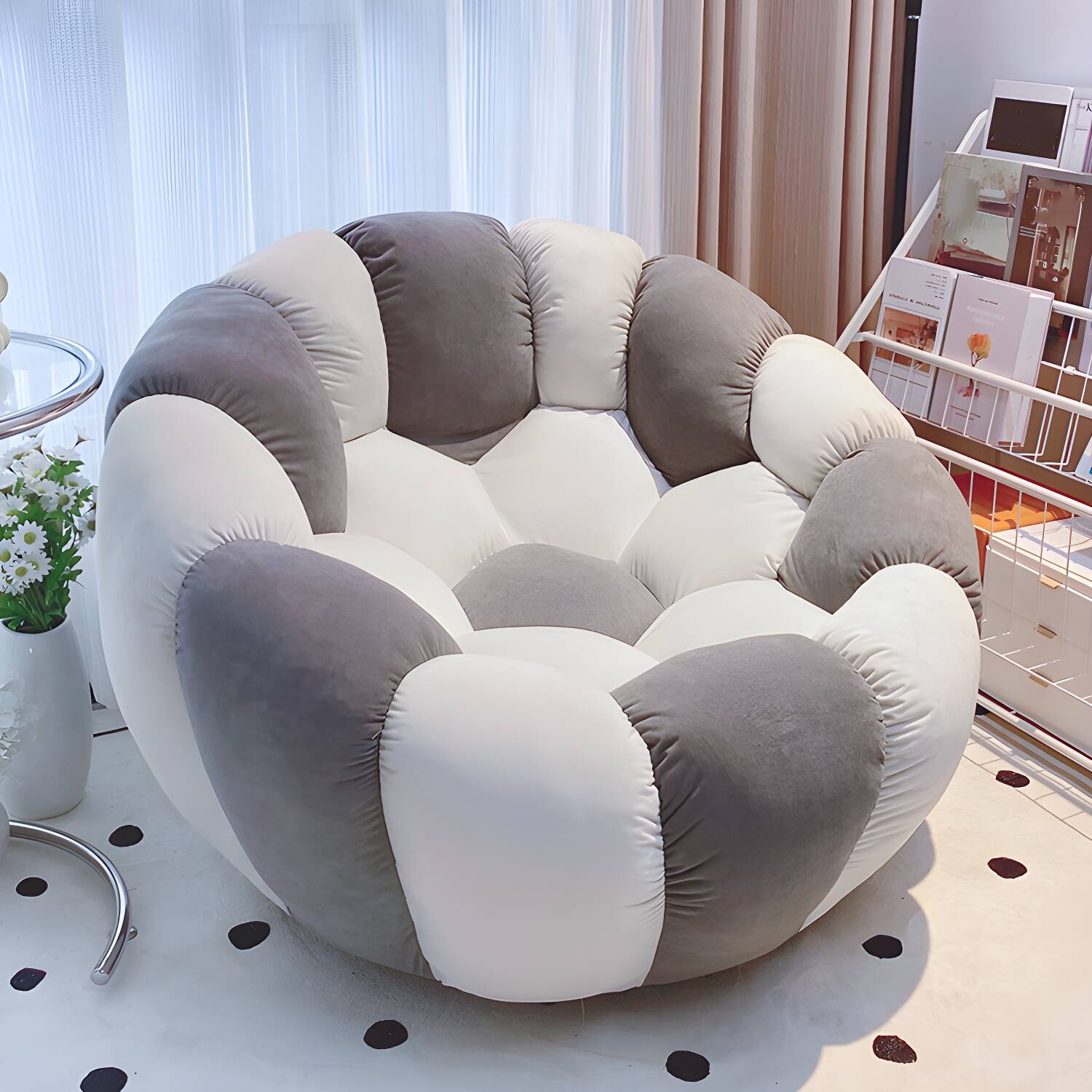 Luxurious Oversized Polyester Blend Sponge Bean Bag Chair (100cm)