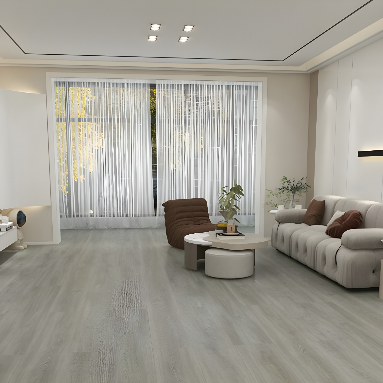 Waterproof Laminate Wood Planks - Scratch Resistant and Stain Resistant Flooring for Living Space