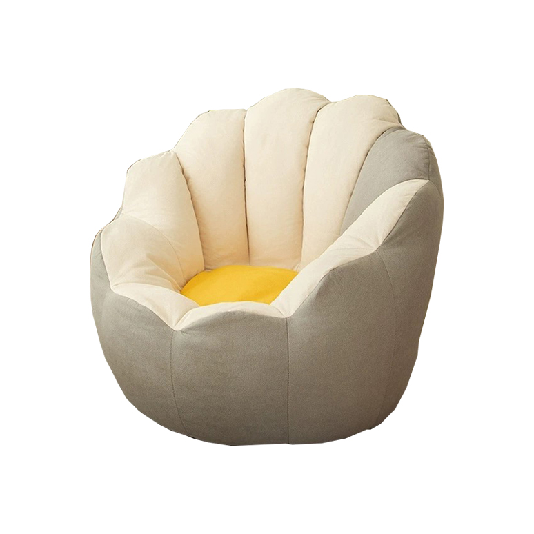 Sleek Cotton Blend Solid Colour Bean Bag Lounger with Bead Filling