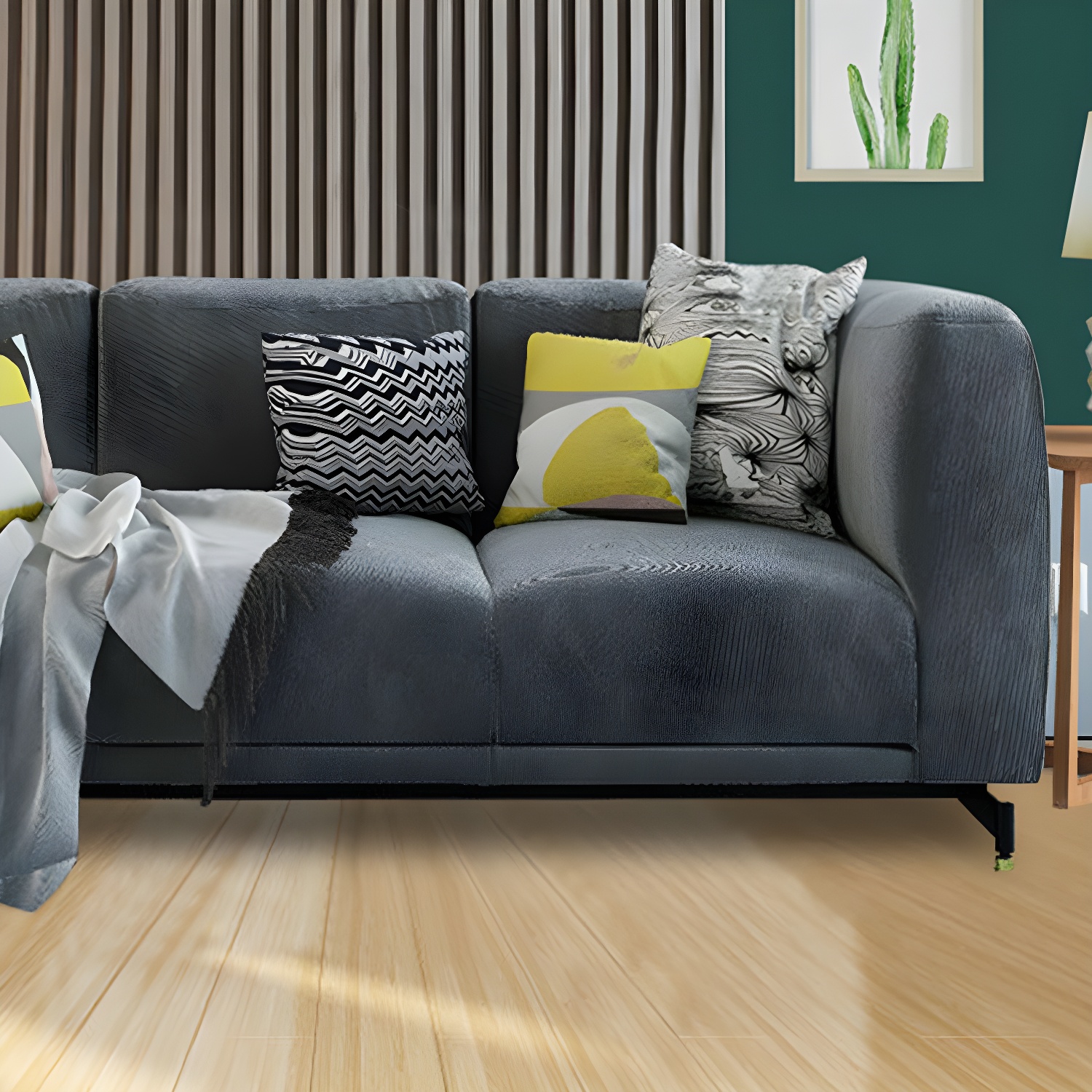 Waterproof Wire Brushed 12mm Laminate Wood Planks - Scratch Resistant Flooring for Living Space