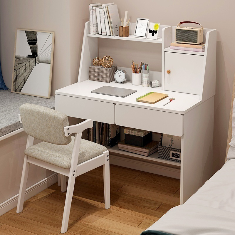 Sleek Modern Desk with Reversible Shelving and Non-Adjustable Height