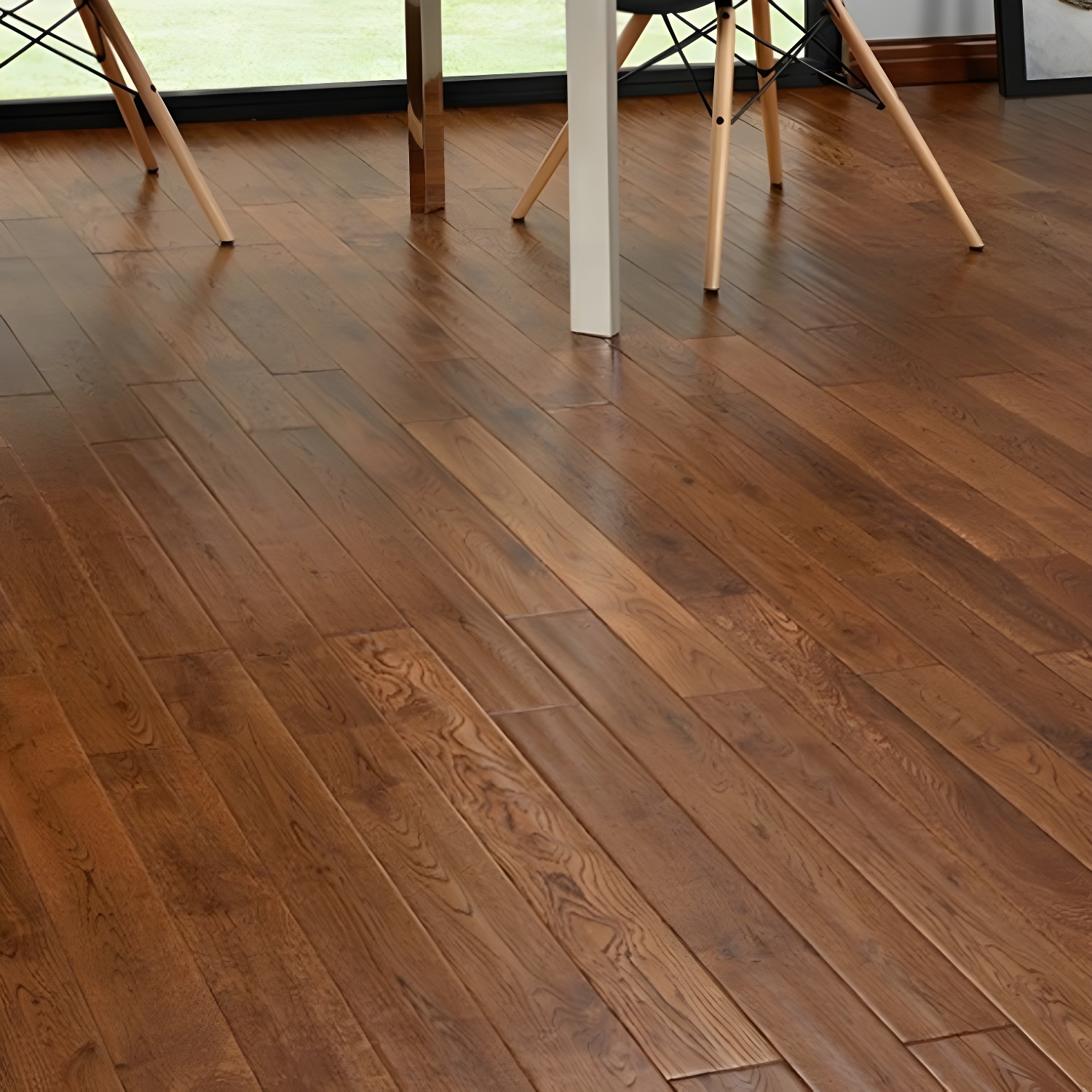 Stain-Resistant, Scratch-Resistant Oak Solid Wood Hardwood Flooring