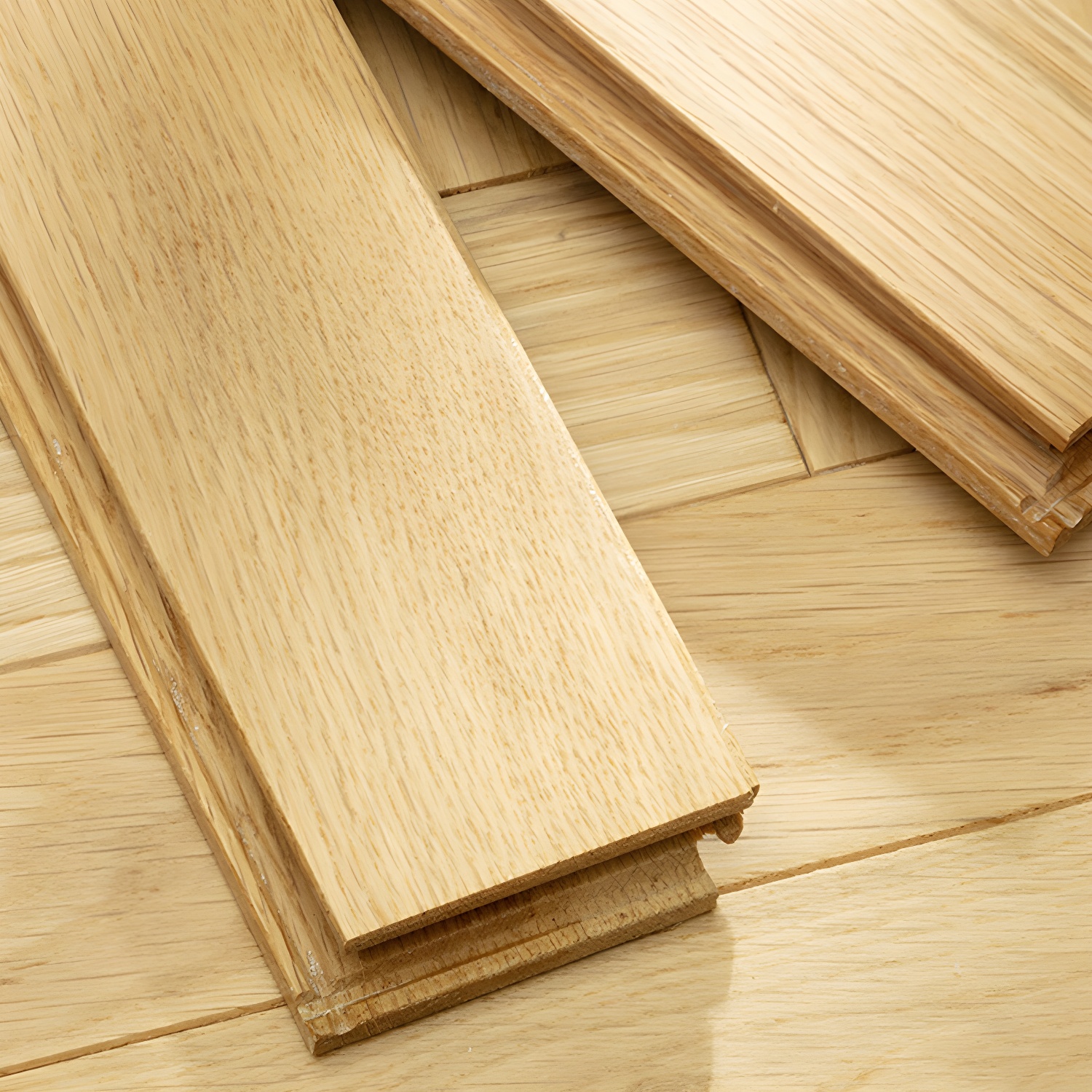 Light Wood Oak Parquet Solid Wood Yellow Matte Hardwood Flooring