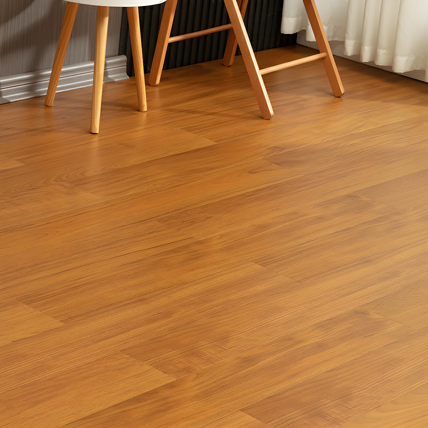 Elegant Solid Wood Brown Matte Finish Click-Lock Hardwood Flooring
