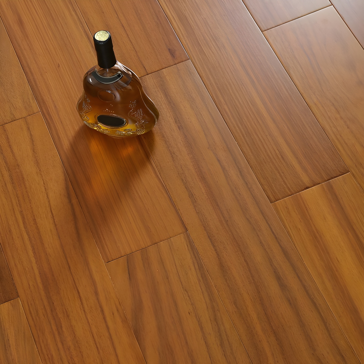 Teak Medium Wood Solid Hardwood Flooring - Waterproof, Scratch Resistant, Matte Finish, Brown