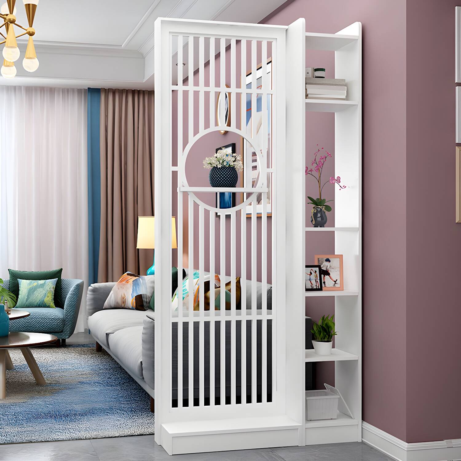 White Freestanding Wood Bookshelf with Shelves and Modern Design