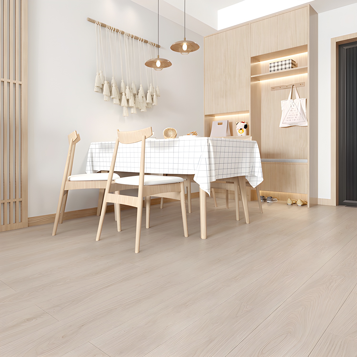 Waterproof Scratch Resistant Laminate Wood Flooring - 12mm Thickness for Living Spaces