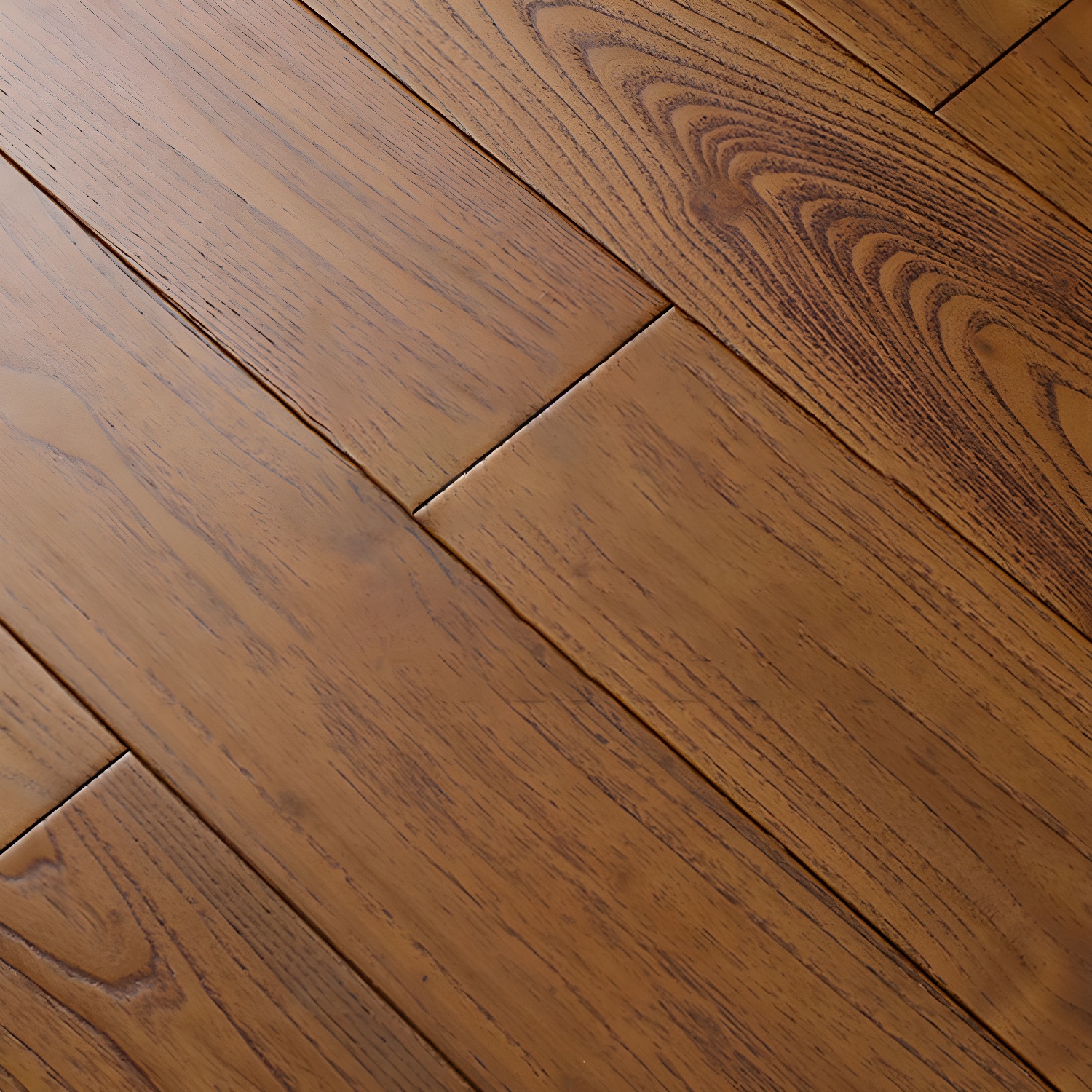 Smooth and Matte Medium Tone Teak Solid Wood Flooring with Water and Scratch Resistance