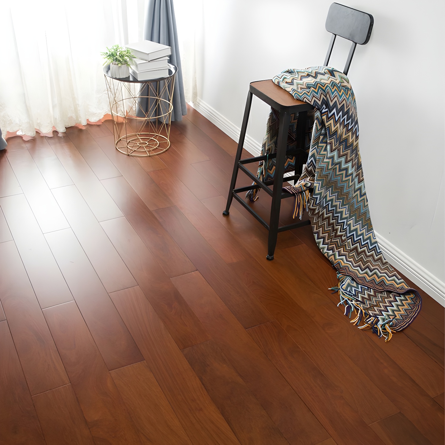 Modern Brown Wood Click-Lock Hardwood Flooring with Waterproof and Scratch Resistant Features