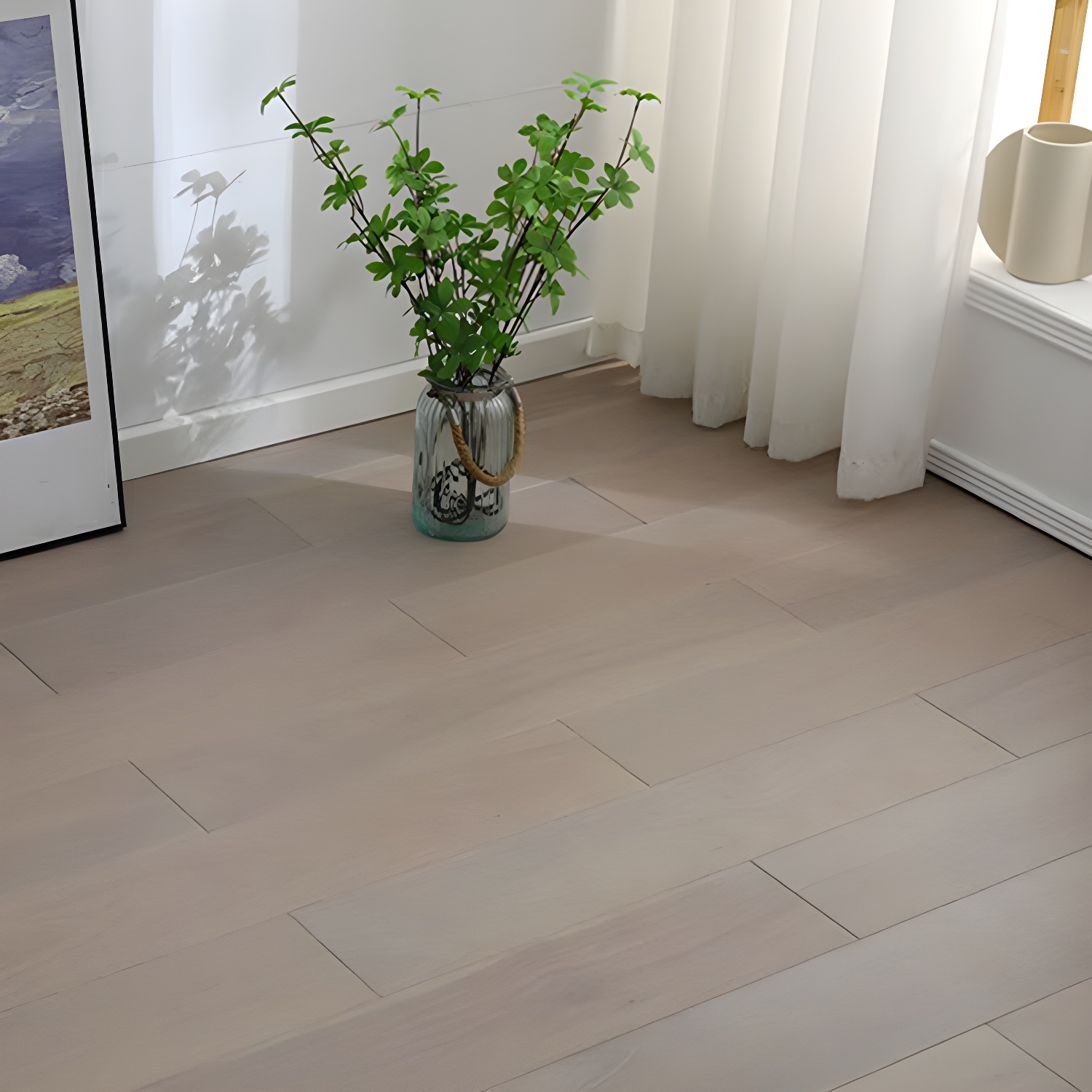 Kasai Gray Wood Waterproof Click-Lock Hardwood Flooring with Smooth Surface