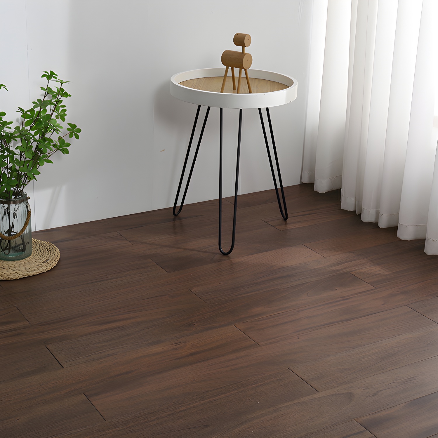 Long-Lasting, Scratch-Fad-& Stain-Resistant, Modern Matte Brown Acacia Wood Hardwood Flooring