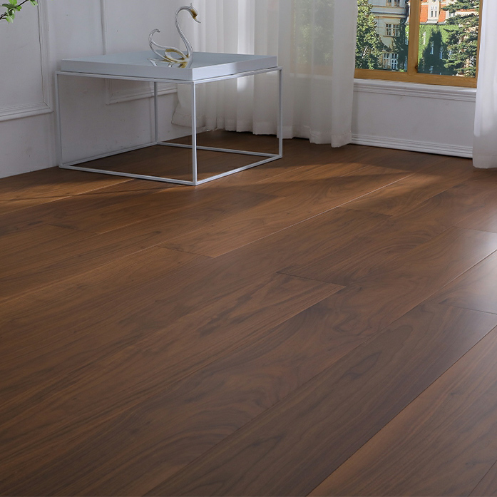 Luxurious Walnut Waterproof Solid Wood Flooring - Scratch Resistant and Fade Resistant Modern Design