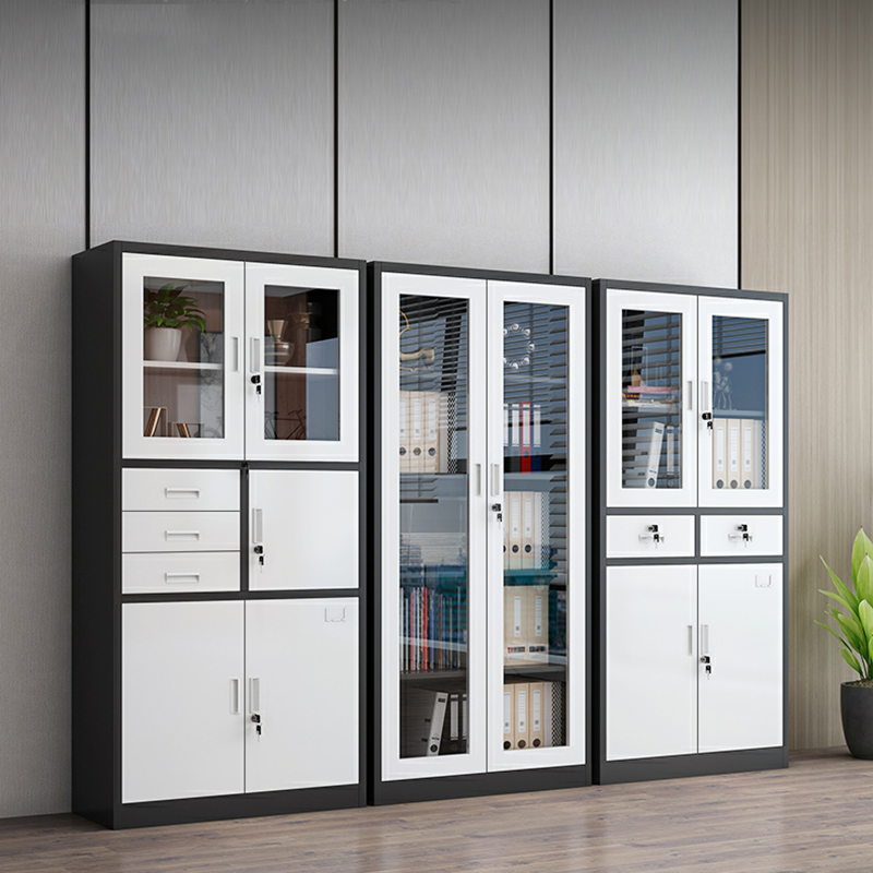 Elegant White Vertical Filing Cabinet Fire Resistant, Adjustable Shelves & Key Lock