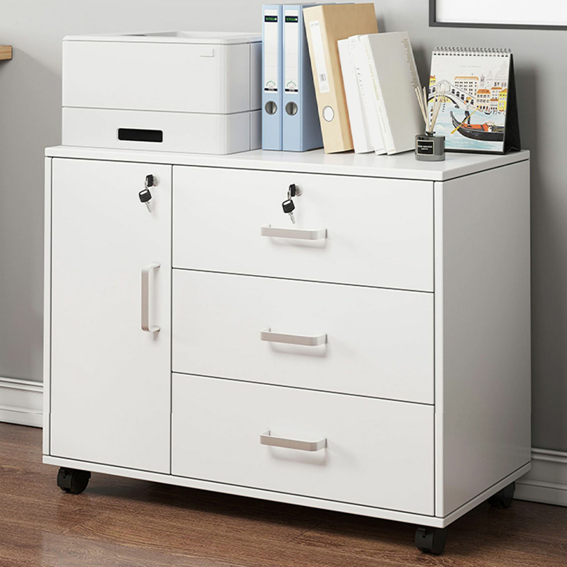 Modern Wooden Locking Filing Cabinet with Drawers - Secure Storage Solution for Your Documents