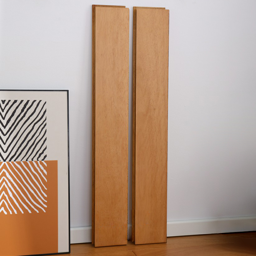 Click-Lock Medium Wood Modern Coastal Wire Brushed Flooring Solid Wood Wide Plank