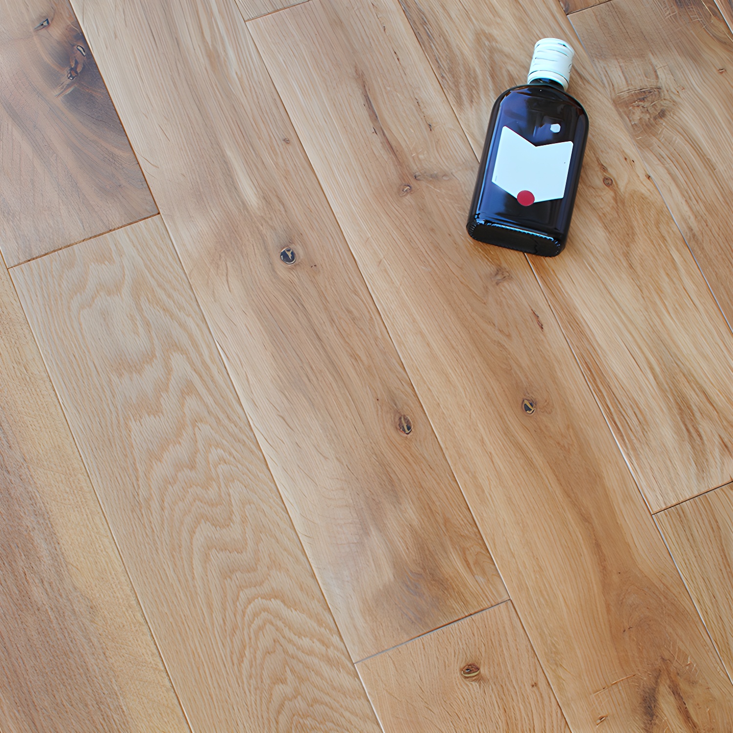 Wire Brushed Matte Oak Solid Wood Modern Style Brown Hardwood Flooring