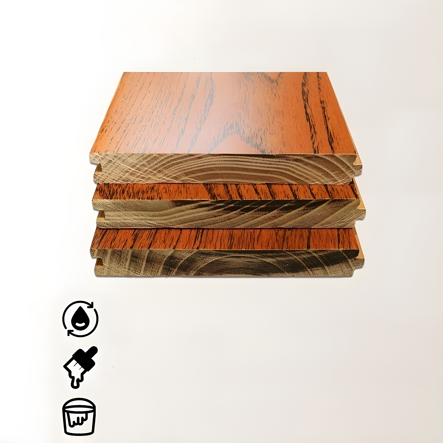 Waterproof and Stain-Resistant Smooth Teak Hardwood Flooring Recommended for Traditional Style