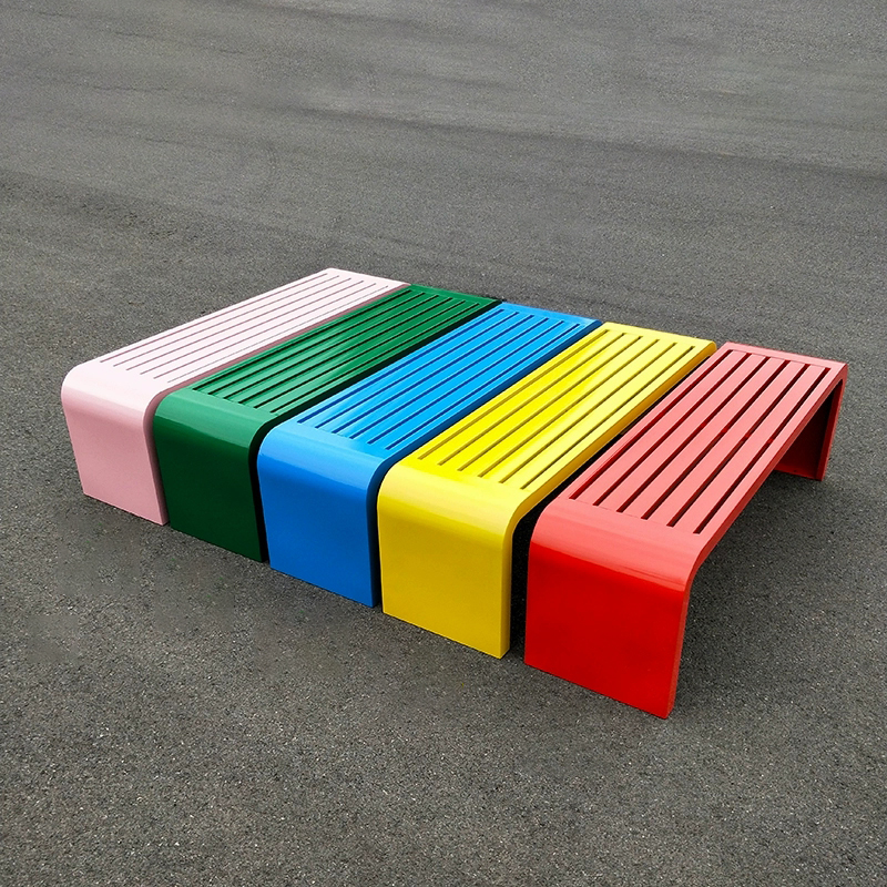 Traditional Style Fire Corrosion and UV Resistant Metal Park Bench for Outdoor Worry-Free Comfort