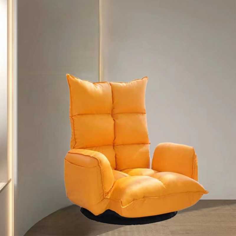 Small Modern Swivel Recliner with With Lumbar Support, featuring Faux Leather Upholstery