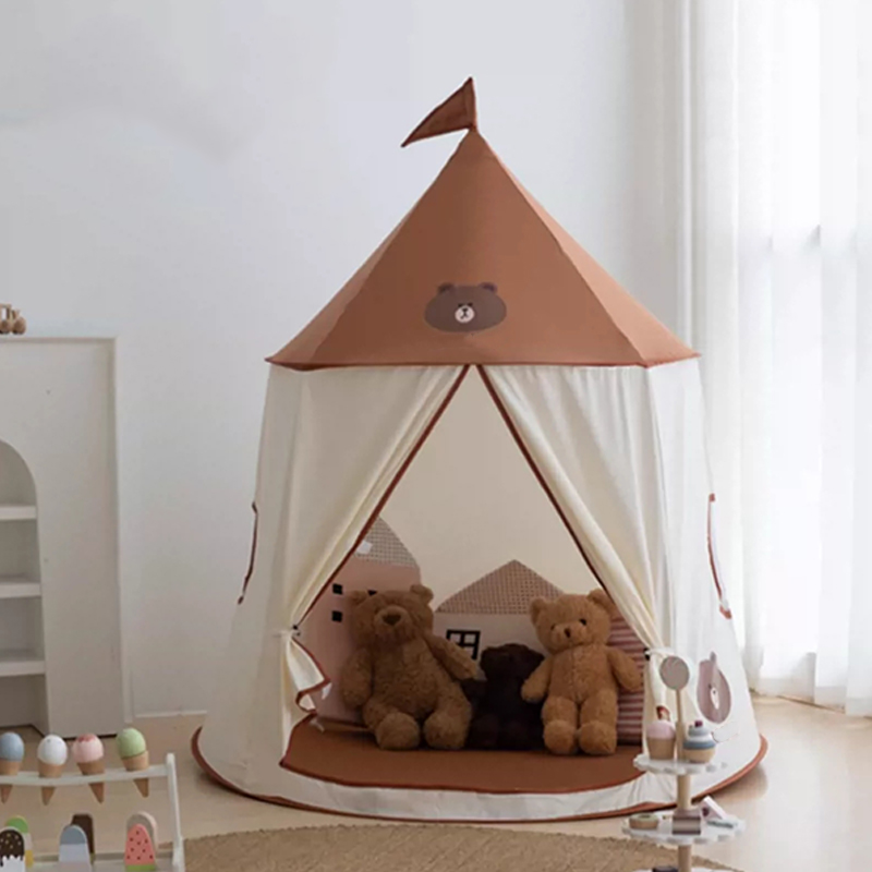 Princess Castle-themed Fabric Indoor Play Tent with Windows and Storage Bag Included