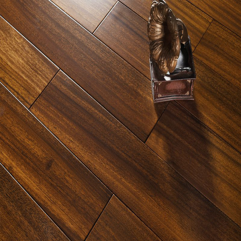 Smooth Matte Brown Wood Solid Wood Modern Style Click-Lock Hardwood Flooring