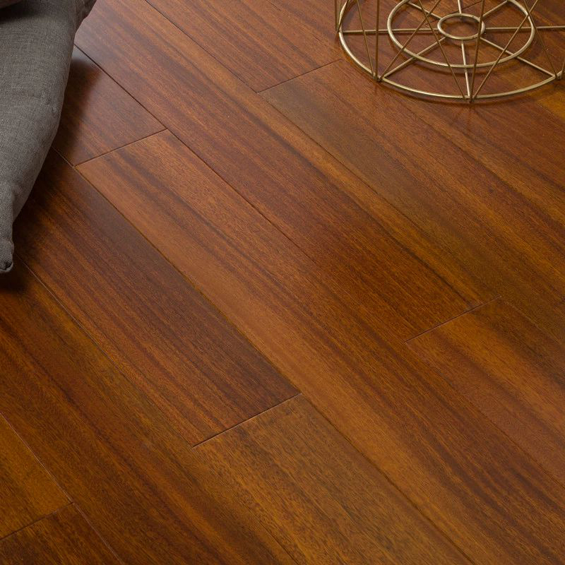 Waterproof Okan Hardwood Flooring - Smooth Surface, Medium Wood Tone, Scratch Resistant