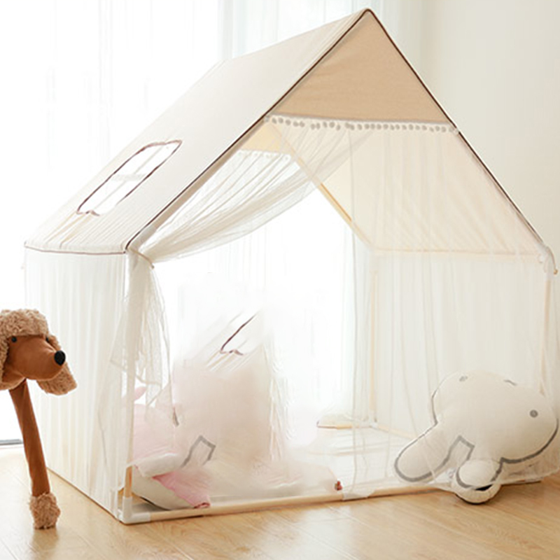 Medium White Square Play Tent with Skylight for Indoor/Outdoor Use