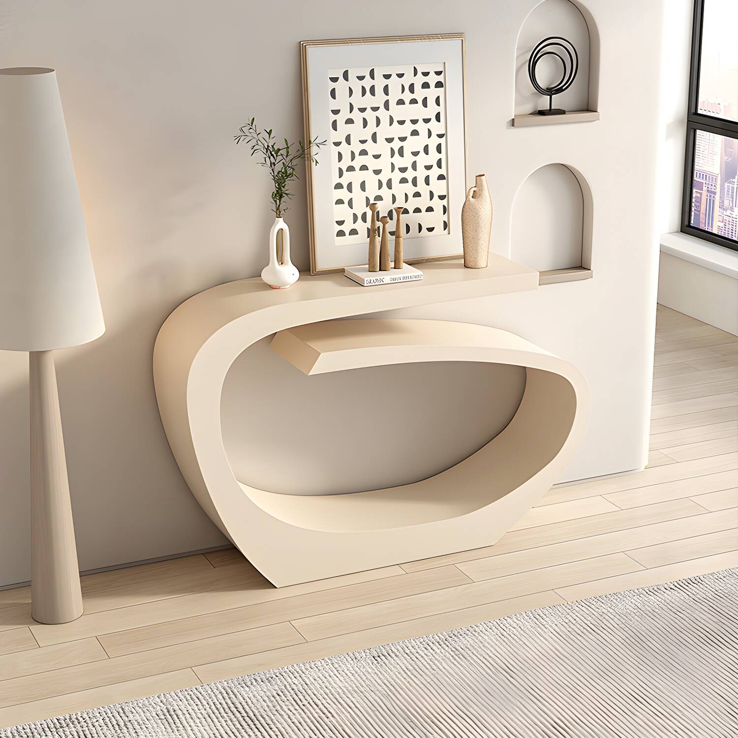 Modern Carbon Steel Console Table with Rectangular Metal Top - Tall and Narrow Design