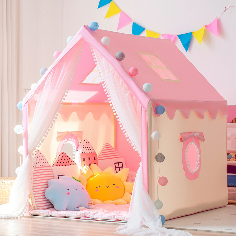 Princess Castle Fabric Play Tent for Indoor Use with Windows and Skylight