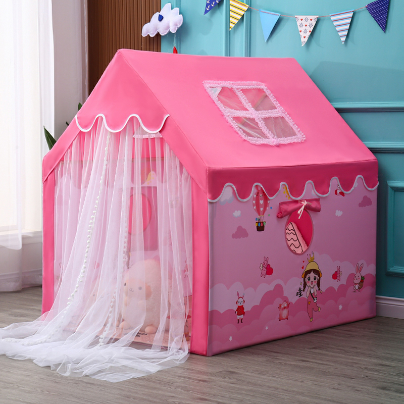Princess-themed Solid Wood Dollhouse with 2 Windows and Easy Assembly – Perfect for Imaginative Play