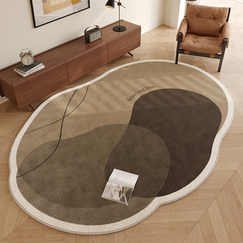 Elegant Imitation Wool Colour Block Area Rug, Perfect Addition for Study, Living Room, and More